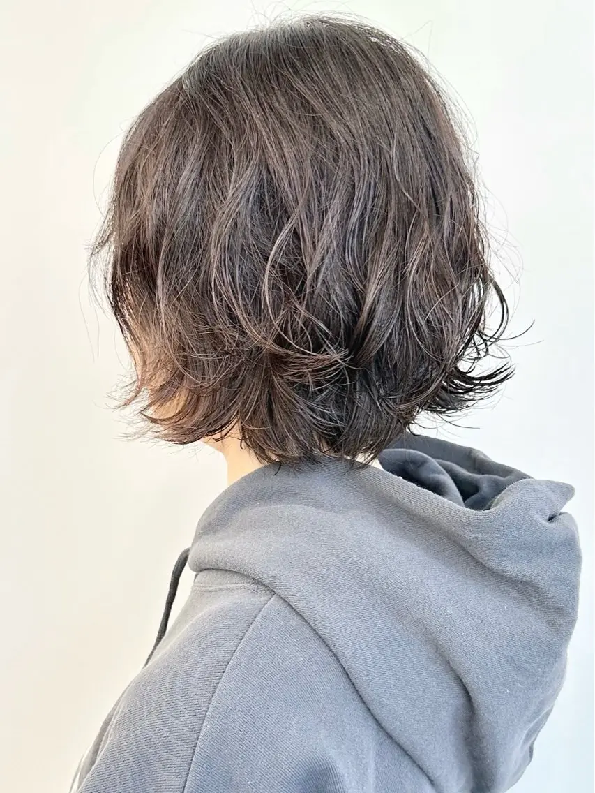 ミディアム パーマ ボブ/ゆるふわ ボブパーマ/とういのヘアスタイル