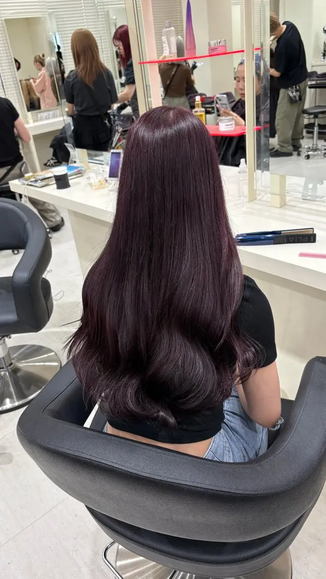ロング ヘアカラー トリートメント ヘアセット 💗暖色カラー💗 ツヤ髪💗Mayaのヘアスタイル