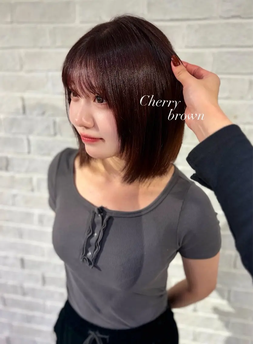 ミディアム ヘアカラー 彩菜/透明感艶カラー /赤み消しカラーのヘアスタイル