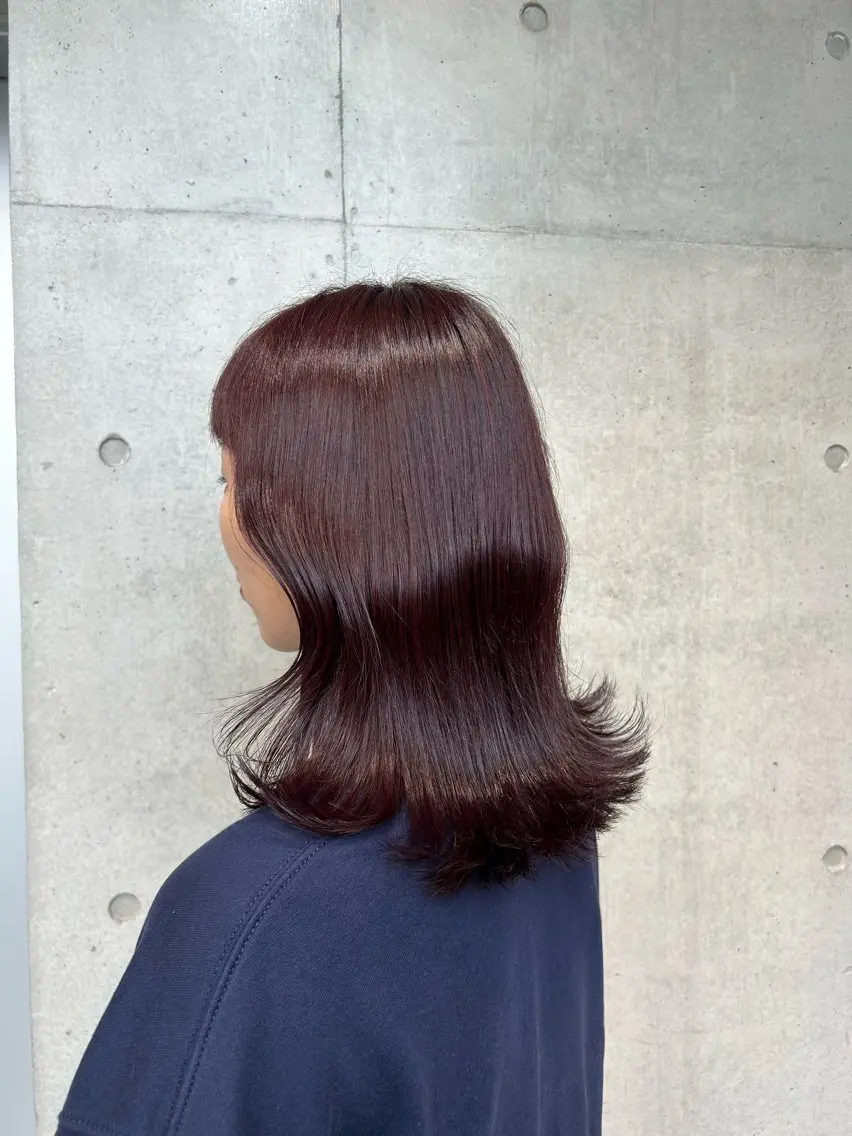 ミディアム カラー ヘアアレンジ ヘアカラー トリートメント ボブ艶モテカラー🫧 カリンのヘアスタイル