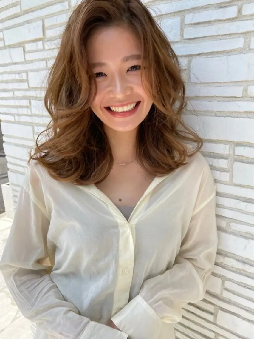 セミロング カット ヘアカラー トリートメント peige 斉藤✨大人ヘアー✨のヘアスタイル