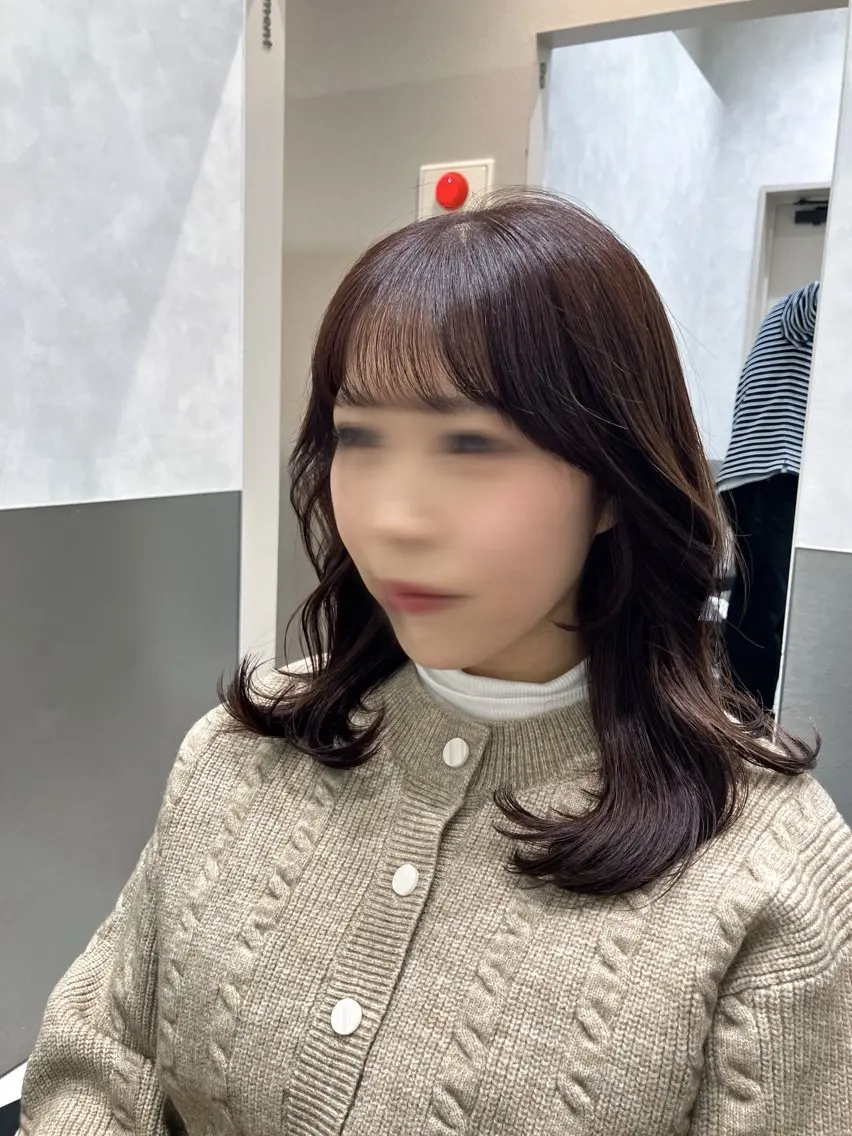 セミロング カット ヘアカラー トリートメント 💖ブリーチなし透明 感💖ASAHIのヘアスタイル