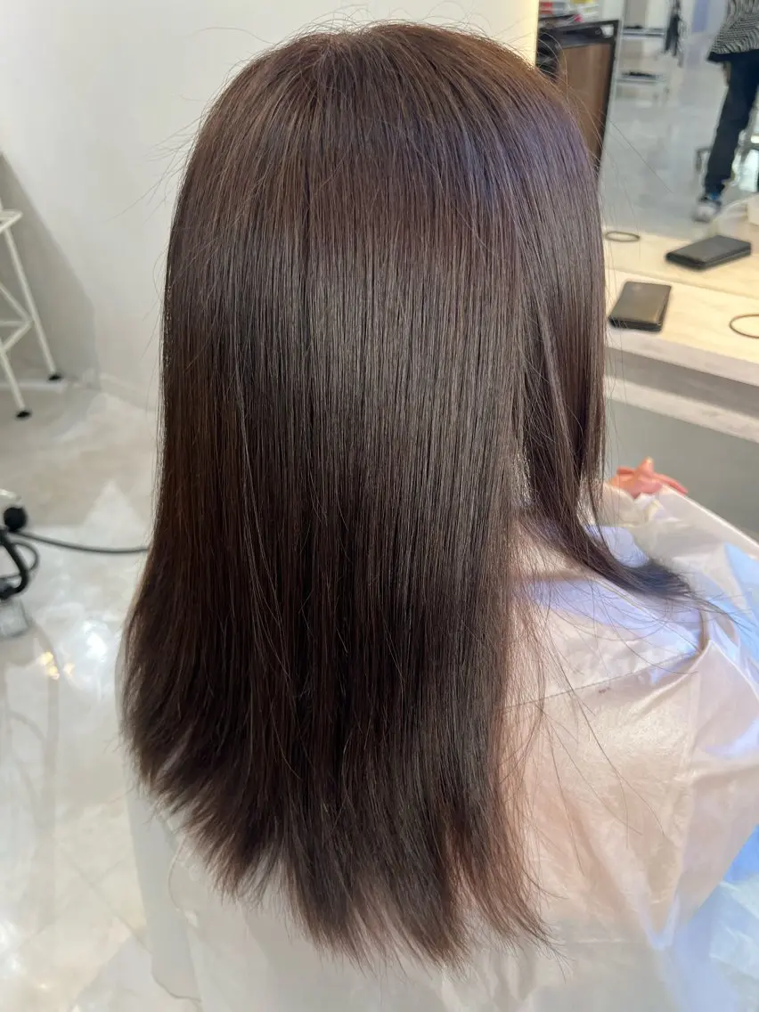ロング カラー ブリーチ ブリーチなしカラー 縮毛矯正練習 モデル募集✨️NOAのヘアスタイル