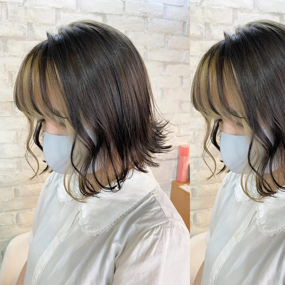 ミディアム カラー カット ヘアカラー トリートメント ツキノキ ミナのヘアスタイル