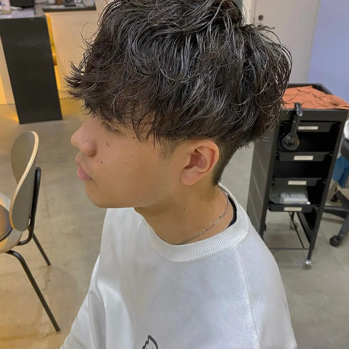 ショート パーマ メンズ カット パーマ CLUTCH天王寺 西藤遥河のヘアスタイル