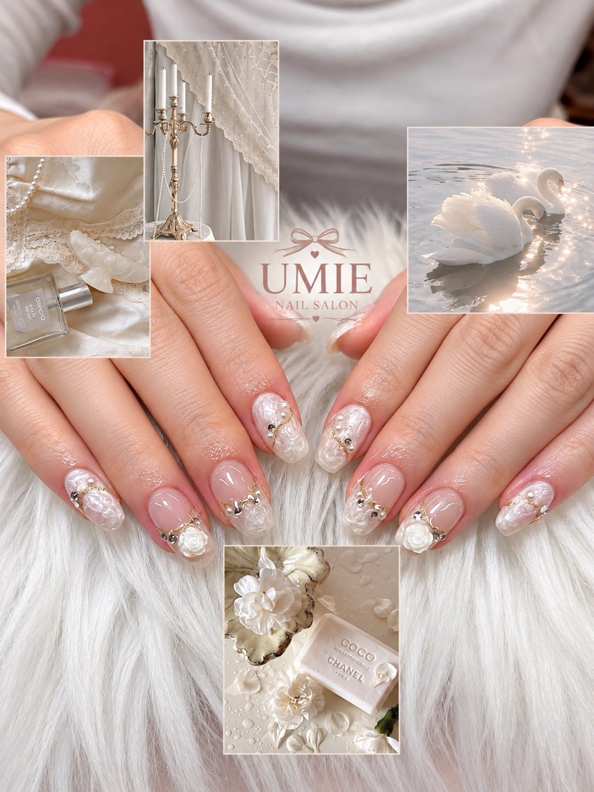 ネイル フットネイル フレンチネイル グラデーション キラキラネイル 韓国ネイル ハンドネイル UMIE NAIL SALONのネイルデザイン