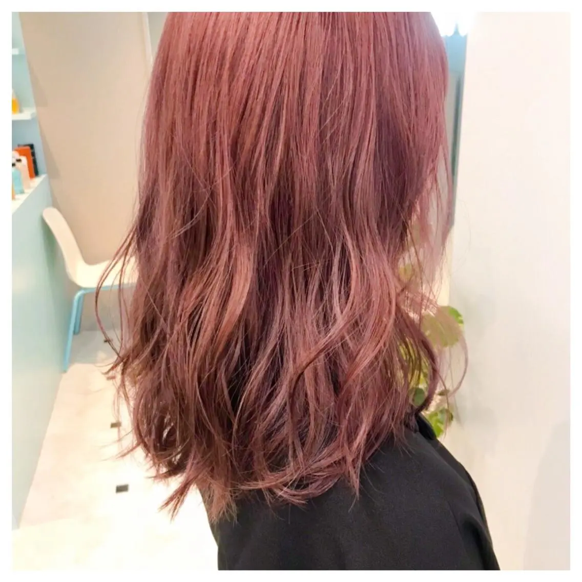 ロング カラー パーマ ヘアアレンジ ピンクカラー バイオレットカラー ♡透け感カラー 大賀哲平♡のヘアスタイル