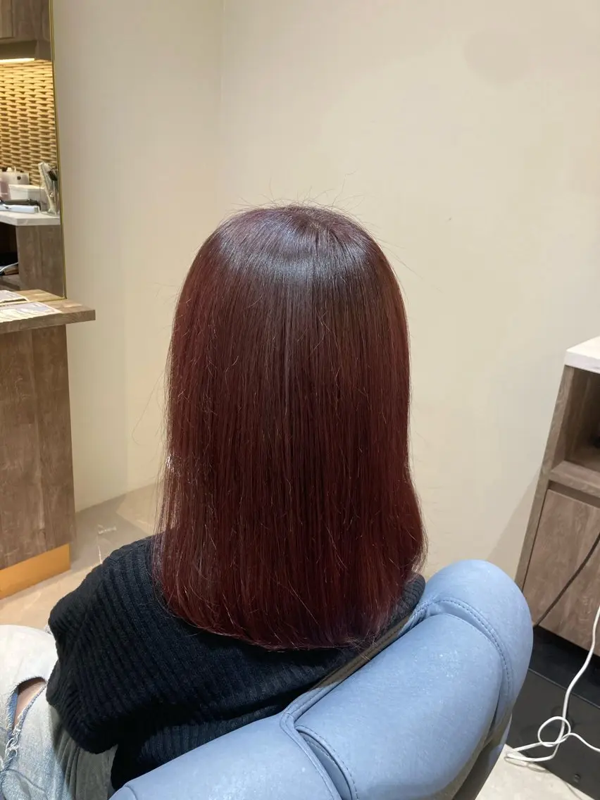 ロング カラー ブリーチ ブリーチなしカラー ピンクカラー ヘアカラー ピンクカラー🎀 米津 美佑のヘアスタイル
