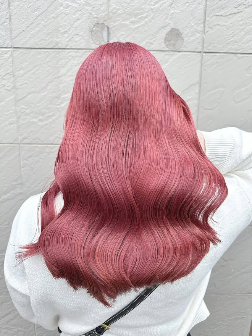 セミロング ピンクブラウン パープルカラー エクステ 髪質改善 ヘアカラー エクステ/髪質改善 🖤RYUSEI🖤のヘアスタイル