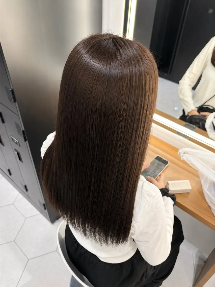 ロング カラー ブリーチ ブラウンカラー ダークブラウン ブリーチなしカラー ヘアカラー ブリーチなし/渋谷 /SOJIROのヘアスタイル