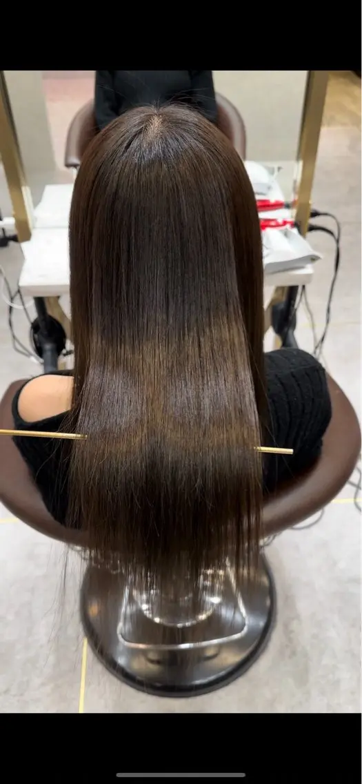 ロング カラー パーマ ブリーチ ブリーチなしカラー 髪質改善 レイヤーカット 縮毛矯正 縮毛矯正 トリートメント 【博多髪質改善】 吉村　清志のヘアスタイル