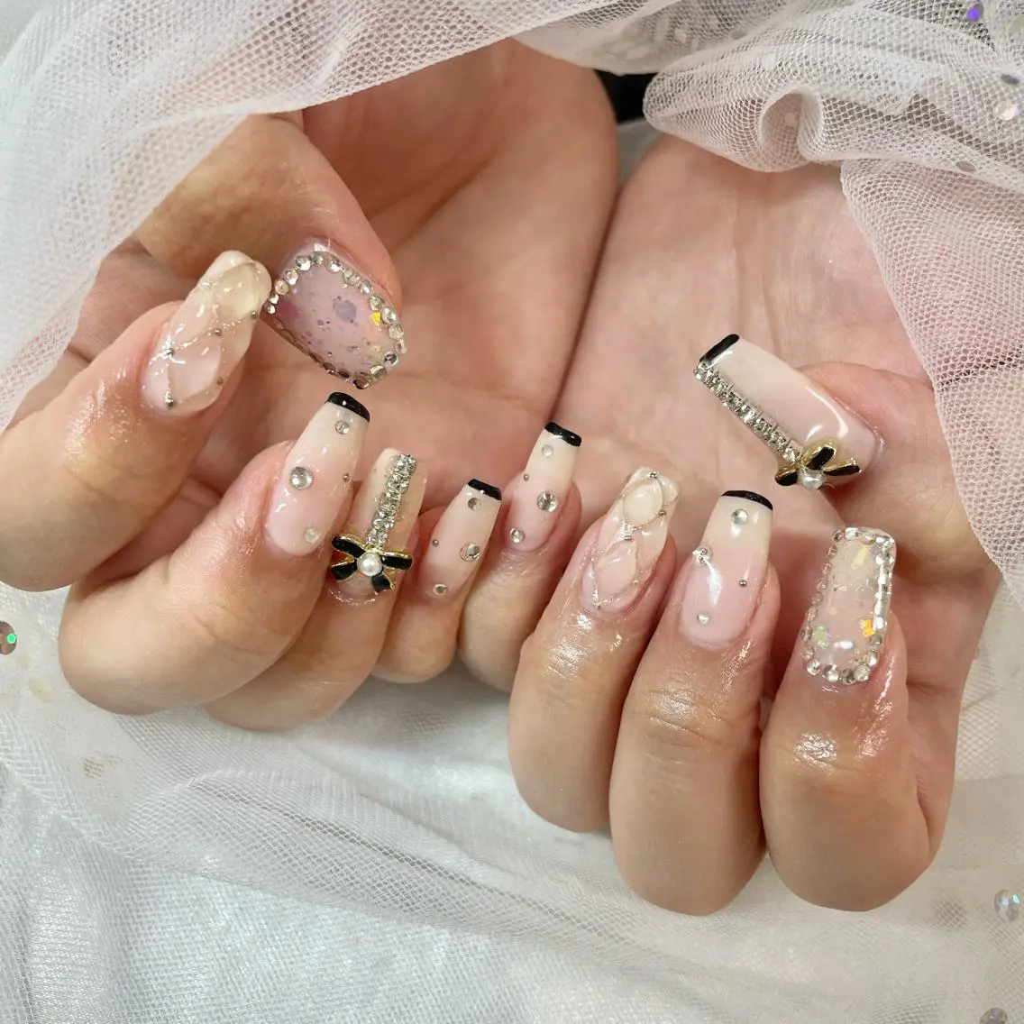 ネイル キラキラネイル ワンホンネイル ハンドネイル 🎀AYAKO 🎀中韓ネイルのネイルデザイン