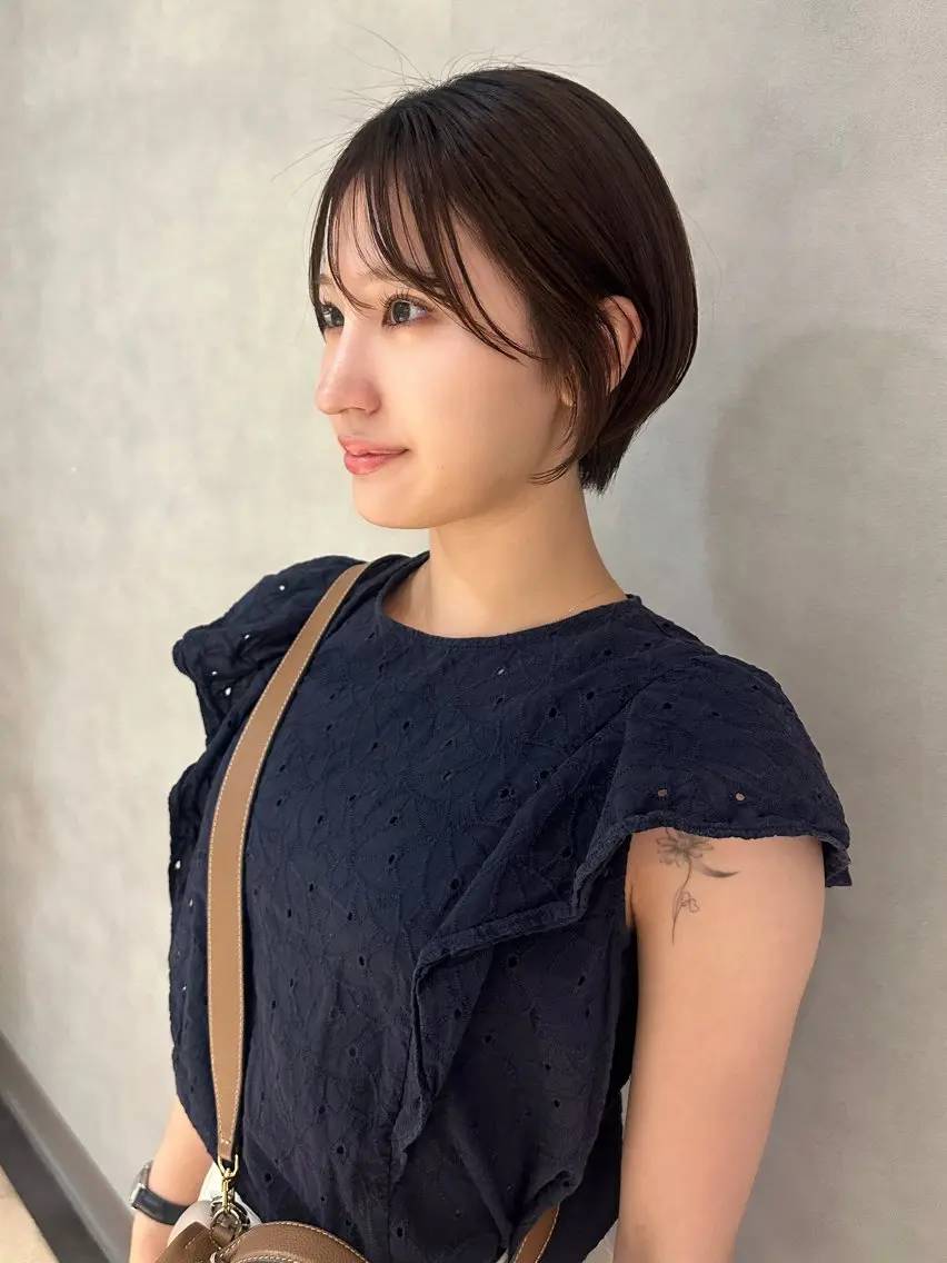 ショート カラー ヘアアレンジ ショートボブ 丸みショート ボブ ショートヘア 髪質改善/韓国風 レイヤー/田村祐樹のヘアスタイル