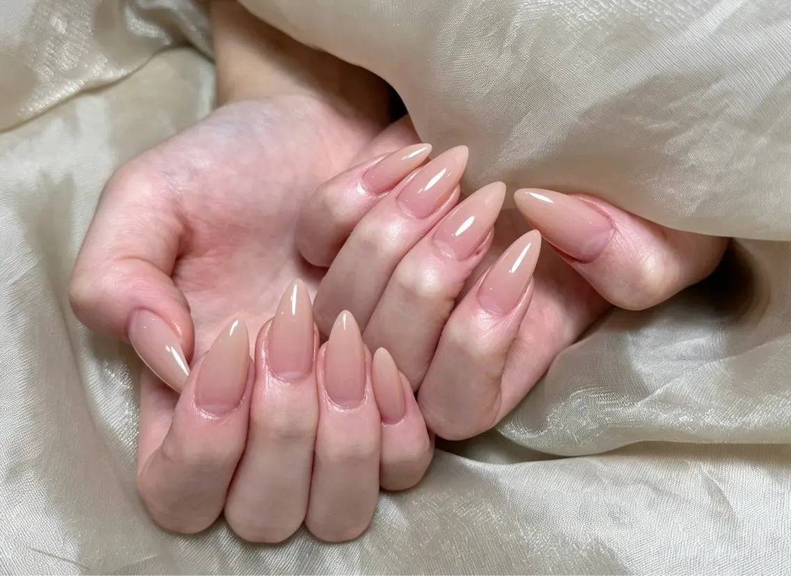 ネイル チークネイル 長さ出し フレンチネイル ジェルネイル 韓国ネイル ハンドネイル Lucky Nail Salon❶のネイルデザイン