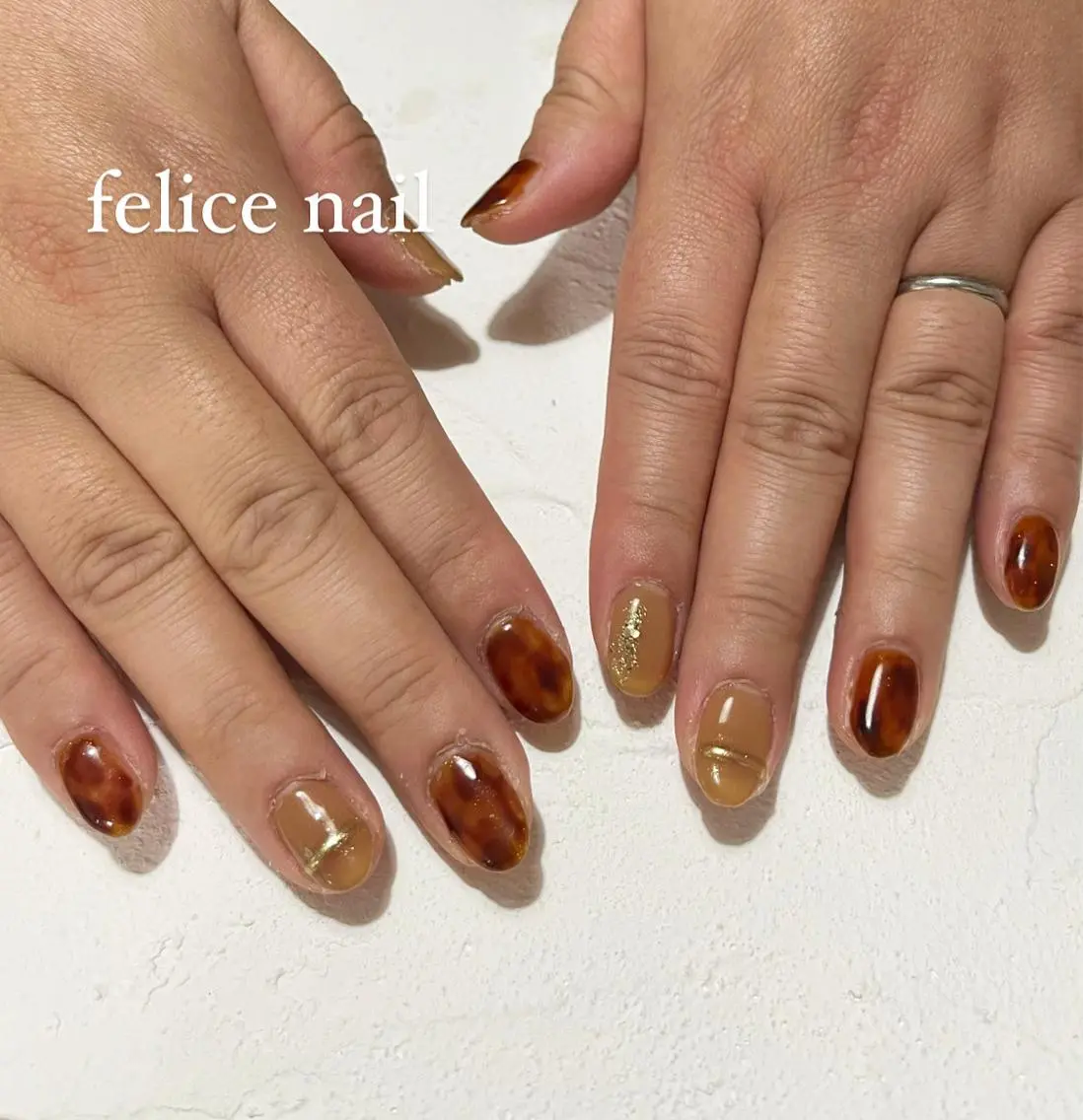ネイル べっ甲ネイル felice nailのネイルデザイン