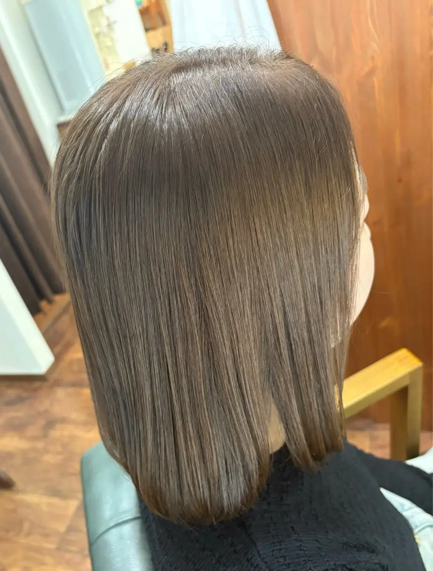 ミディアム カラー 透明感カラー オレンジ トリートメント Story マリエのヘアスタイル