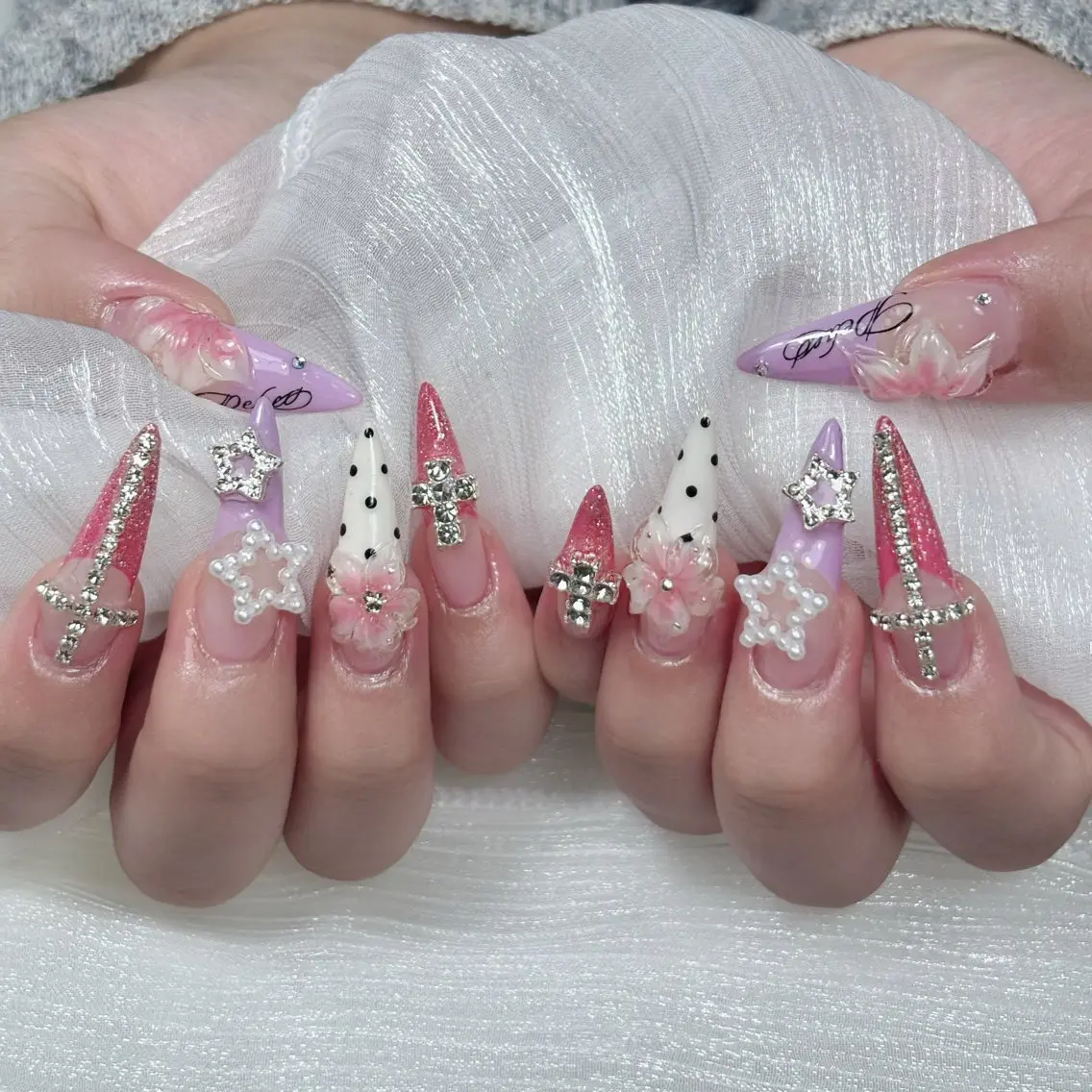 ネイル 長さ出し ロングネイル スカルプネイル スーパーロングネイル ハンドネイル Sully Nail Labのネイルデザイン