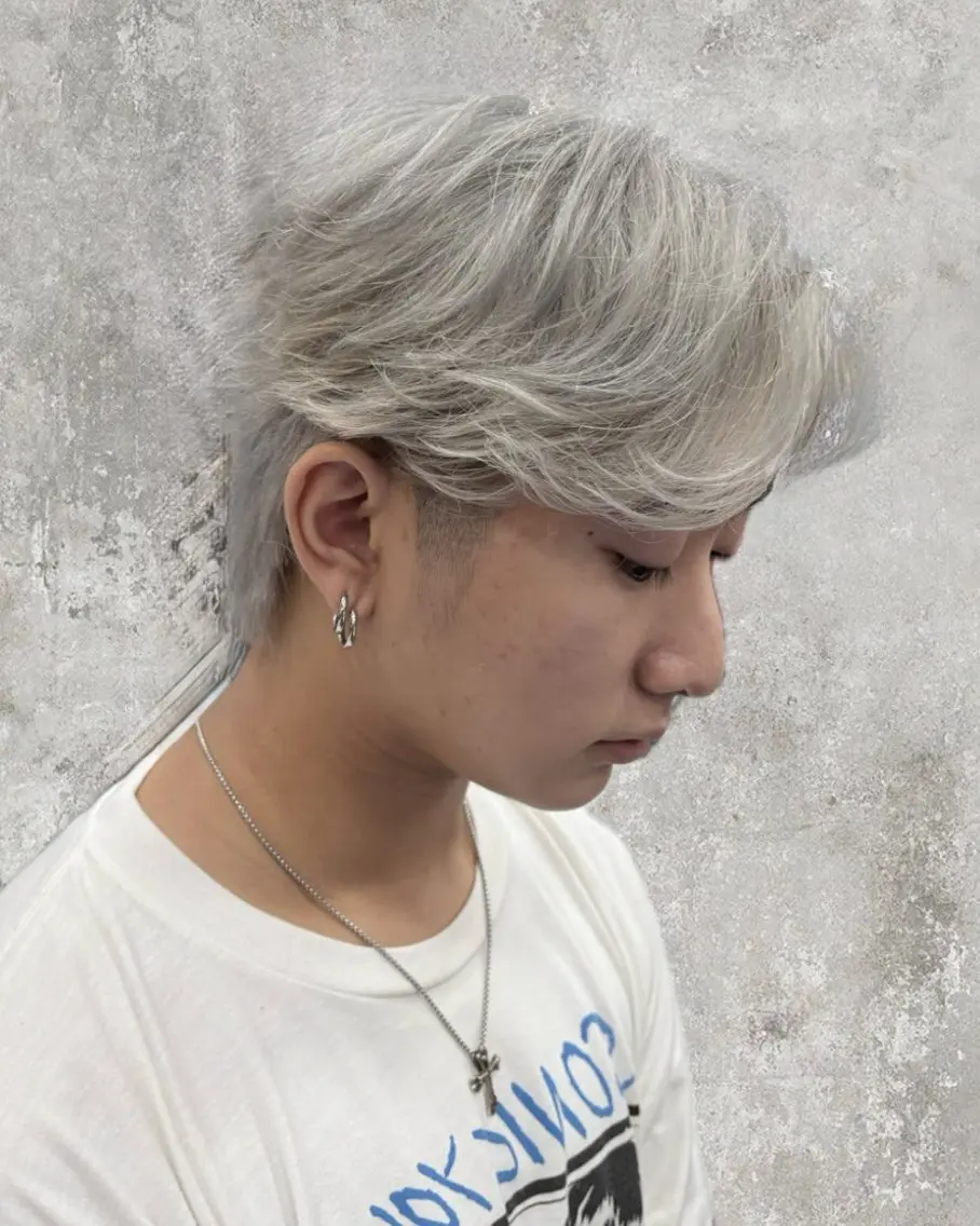 カラー メンズ ヘアカラー トリートメント グレージュ達人/赤み 消し/ブリーチ/岩崎のヘアスタイル