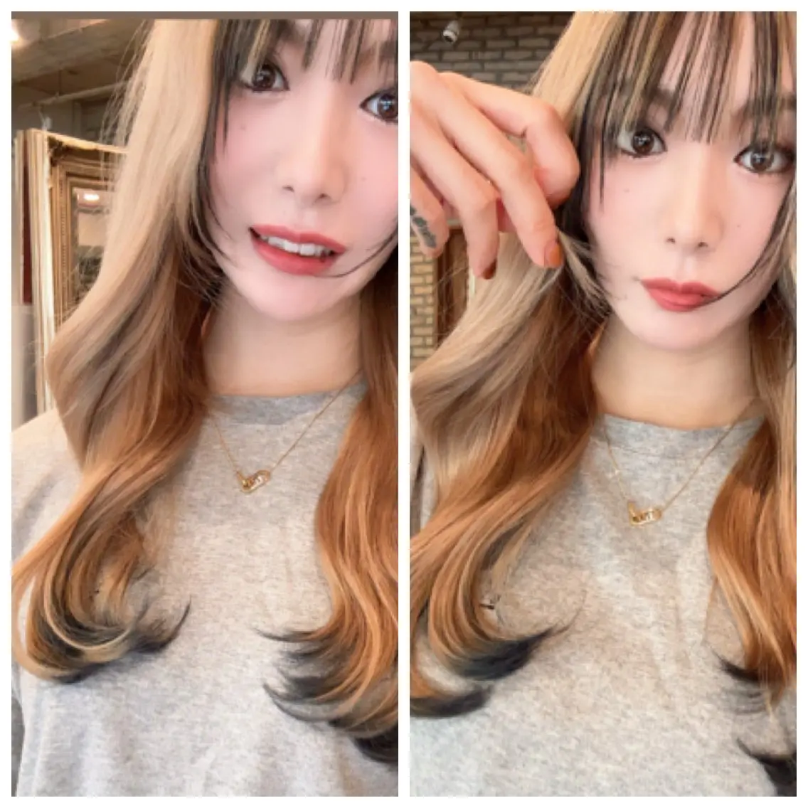 ロング カラー ベージュカラー ブリーチ カット ヘアカラー ハイライト/インナー /ブリーチ/レイヤーのヘアスタイル