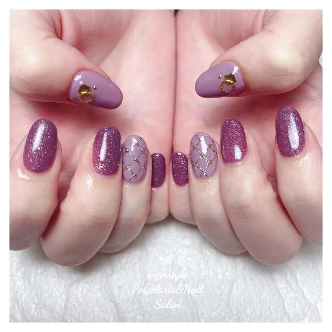 ミディアム ネイル 🐾enen style 🐾のネイルデザイン