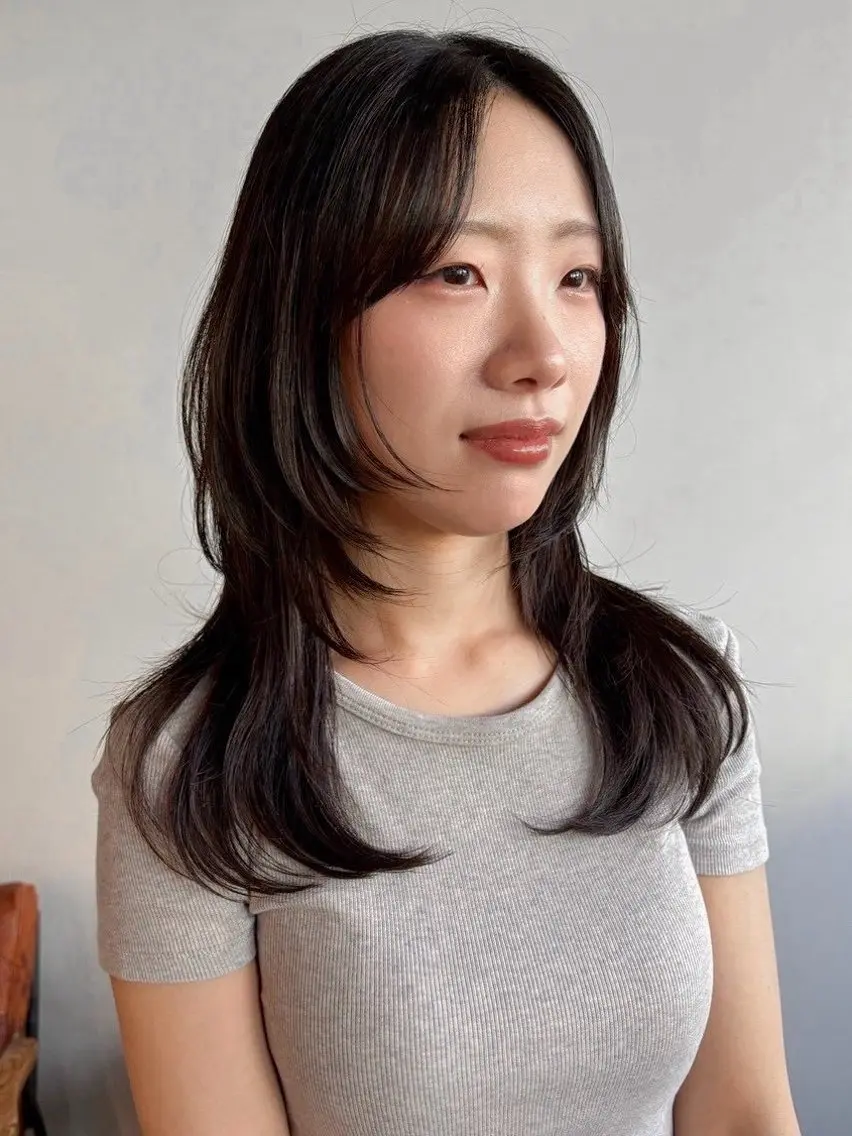 セミロング 顔まわりレイヤー ハッシュカット レイヤーカット 🌼山本有沙/多毛 ・髪質ケアが得意🌼のヘアスタイル