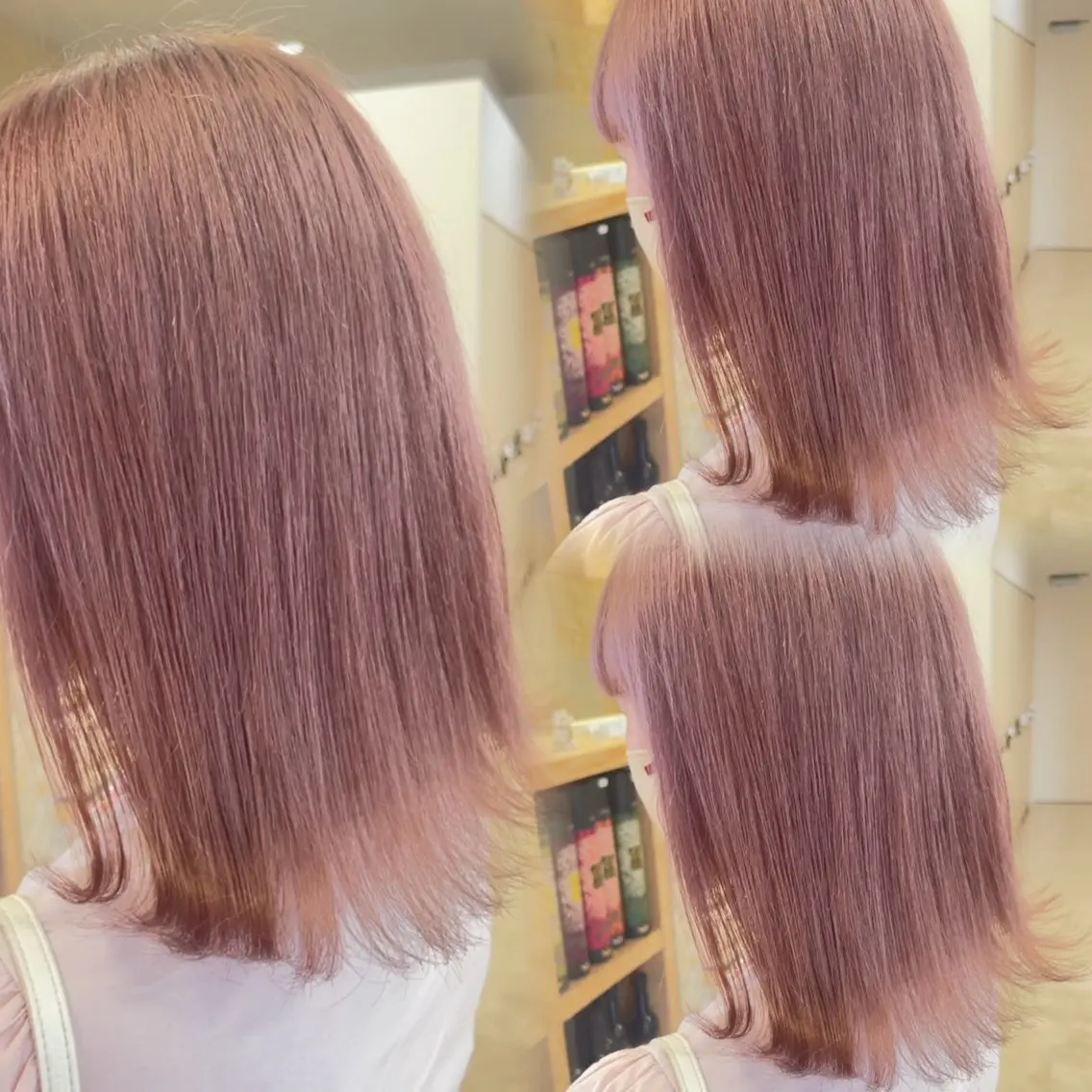 ミディアム カラー ヘアカラー トリートメント 暖色/ブリーチカラー 🎀 M i k uのヘアスタイル