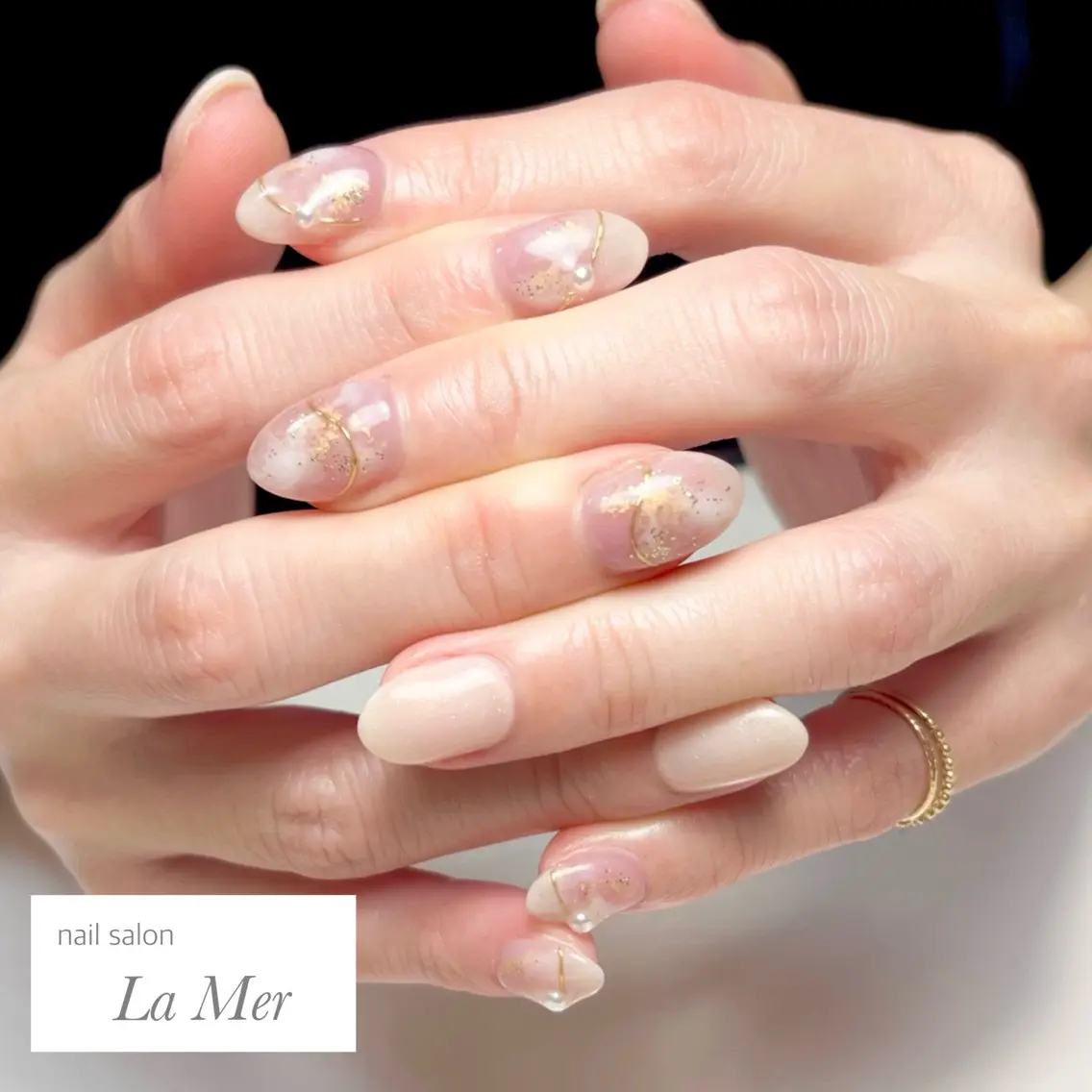 ネイル ニュアンスネイル オフィスネイル パープル シンプルネイル 春ネイル nailsalon La Merのネイルデザイン