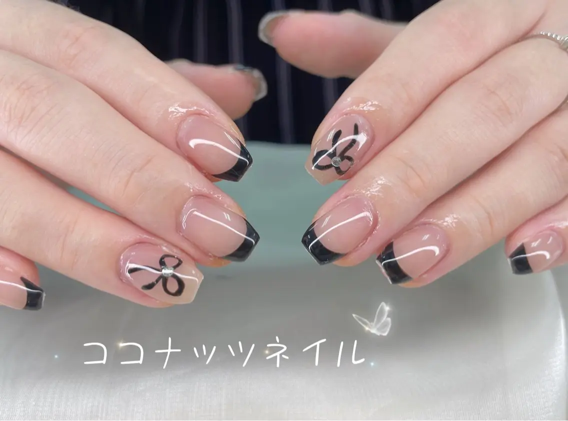 ネイル べっ甲ネイル フレンチネイル キラキラネイル マグネットネイル 大理石ネイル(マーブル) ハンドネイル 神田 ココナッツのネイルデザイン