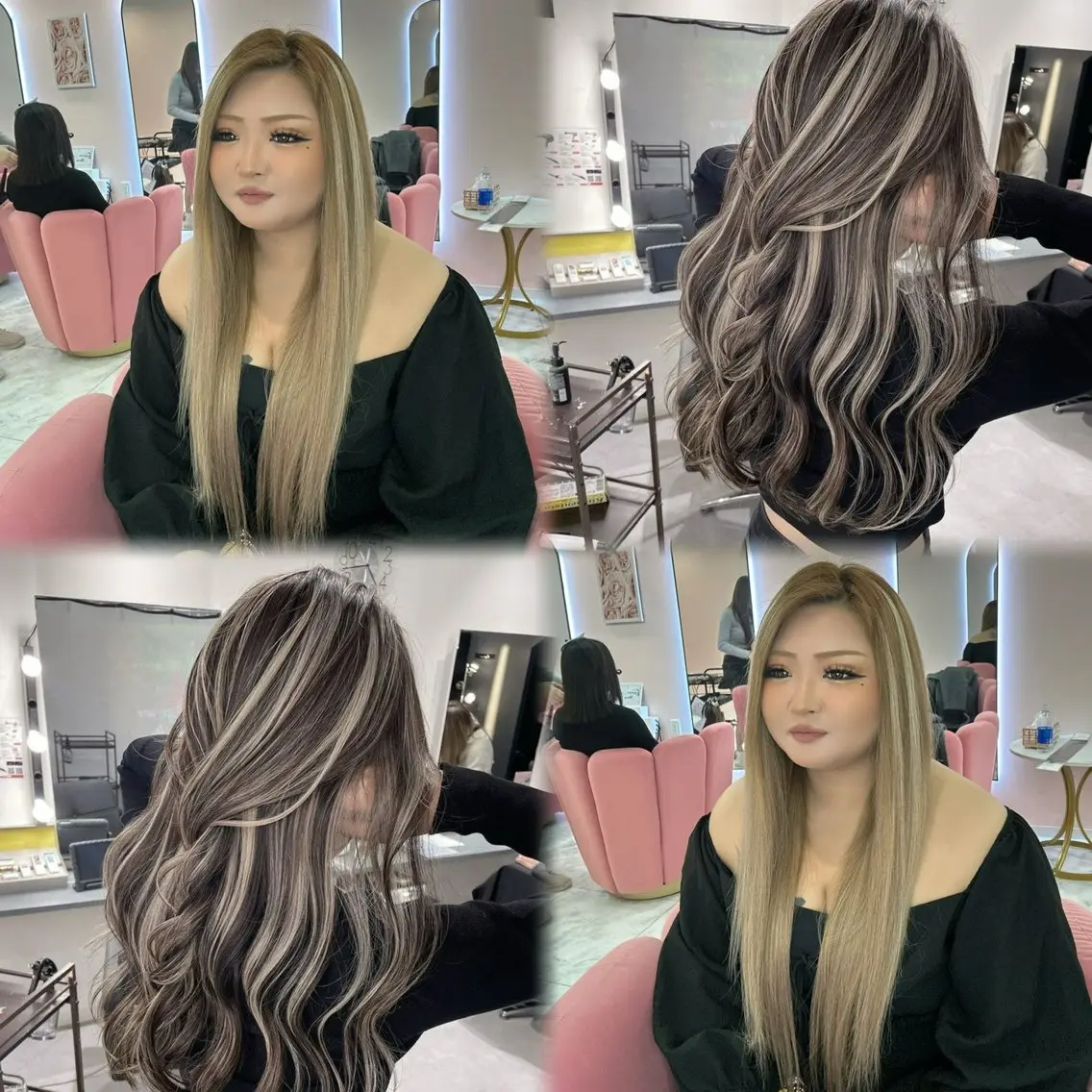 🌺✨️ハイライトエクステ✨️🌺ヘソ下ロング10枚の写真