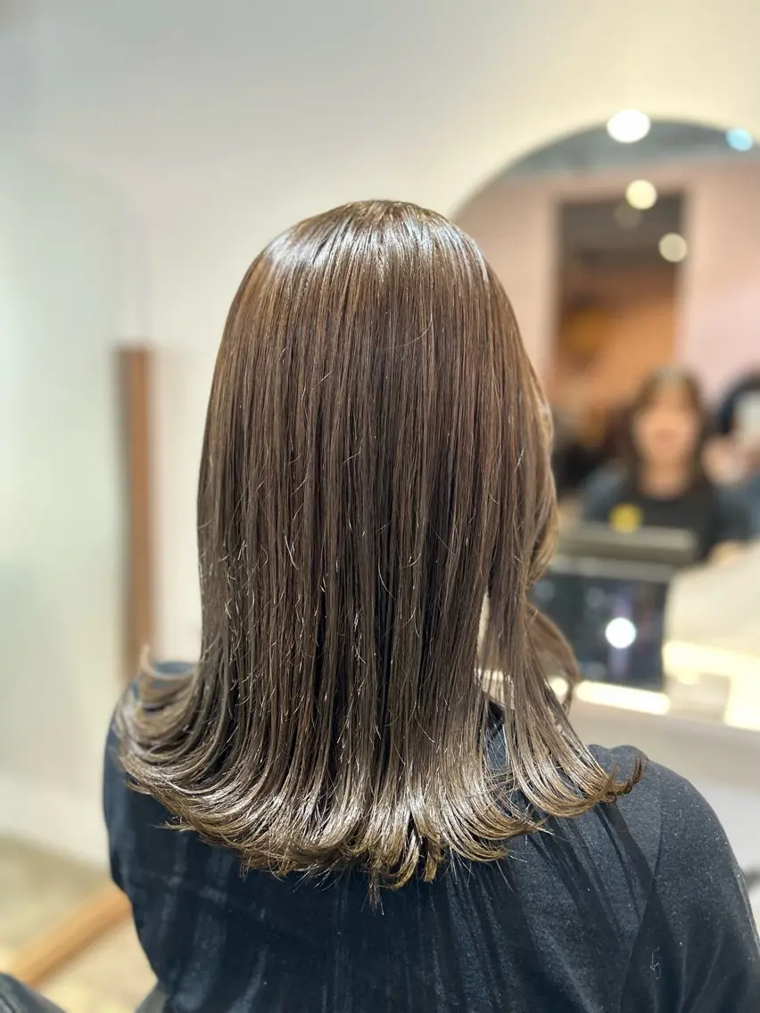 セミロング カラー ヘアアレンジ ヘアカラー 🎀suzuna 透明感colorのヘアスタイル