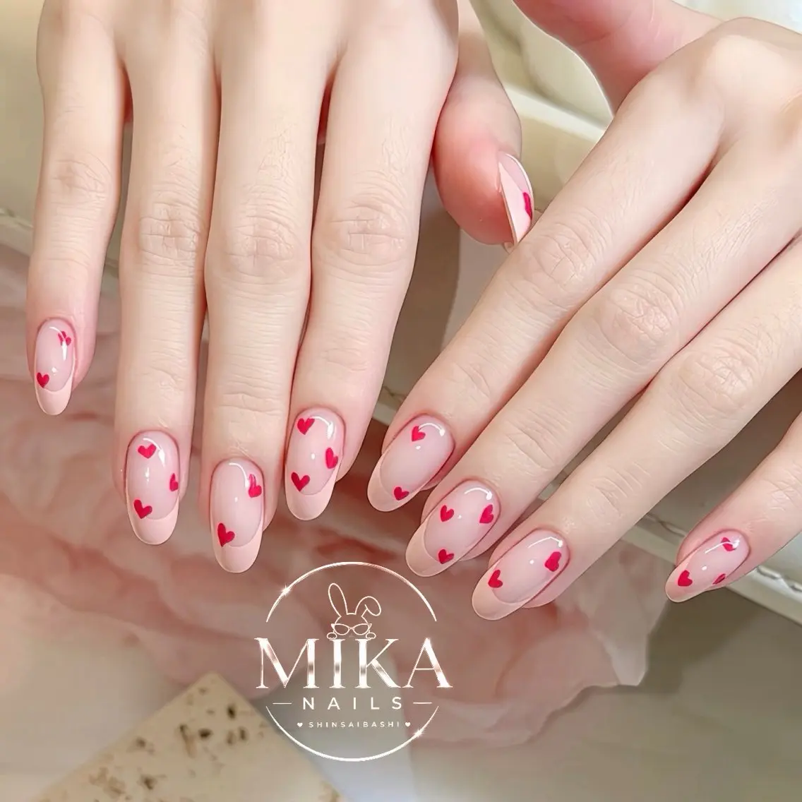 ネイル 韓国ネイル ロングネイル スカルプネイル ワンホンネイル ハンドネイル ちみ＿Mika Nails 心斎橋のネイルデザイン