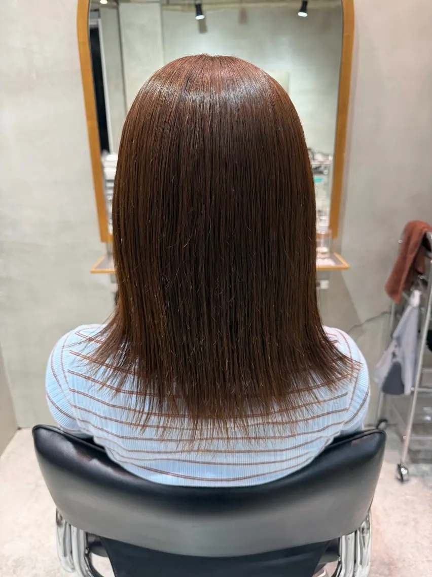 ミディアム 縮毛矯正 トリートメント 杉野 ひなたのヘアスタイル