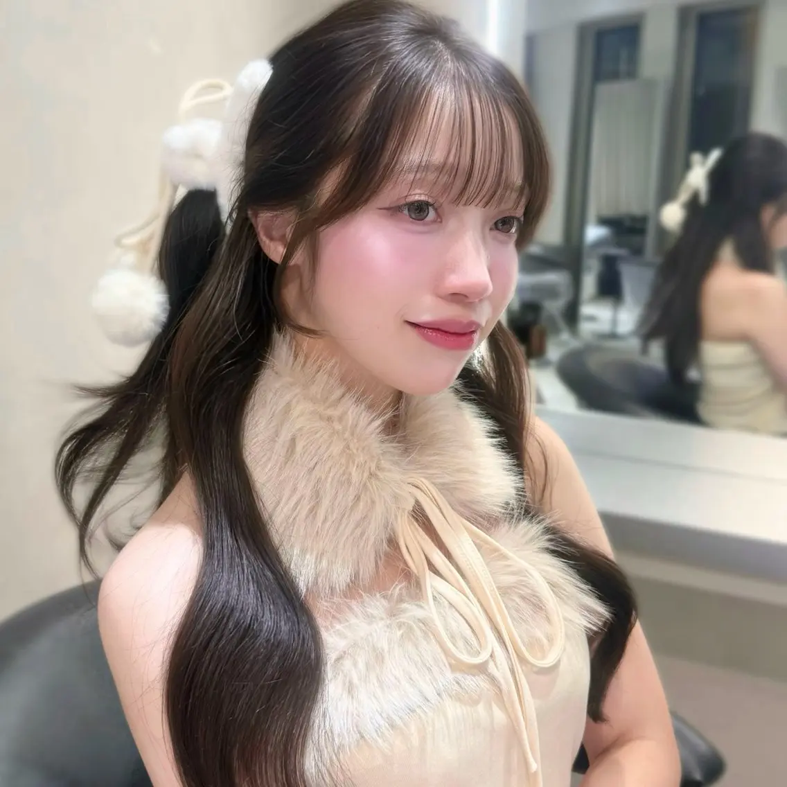 【🍒濃密保水🍒色持ちUP❣️】盛れる顔周りカット+ケアカラー+5stepカシミヤトリートメント🧴の写真