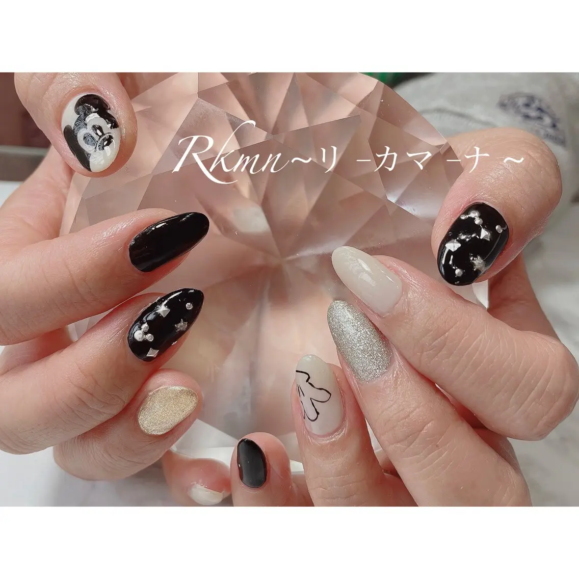 ネイル アートネイル 春ネイル ホワイト ハンドネイル フットネイル ハンドケア Rkmn ~リ-カマ-ナ~のネイルデザイン