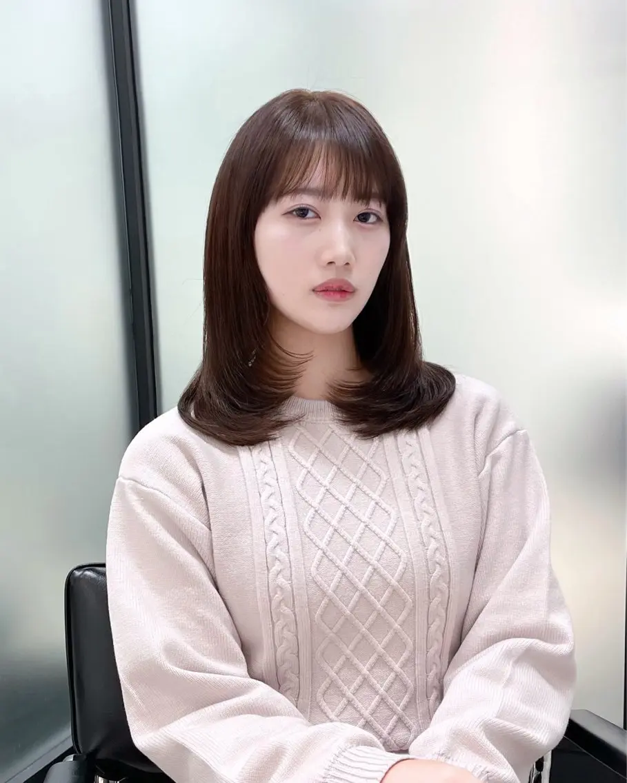 カラー カット ヘアカラー トリートメント 韓国レイヤーカット 髪質改善▫️水野有真のヘアスタイル