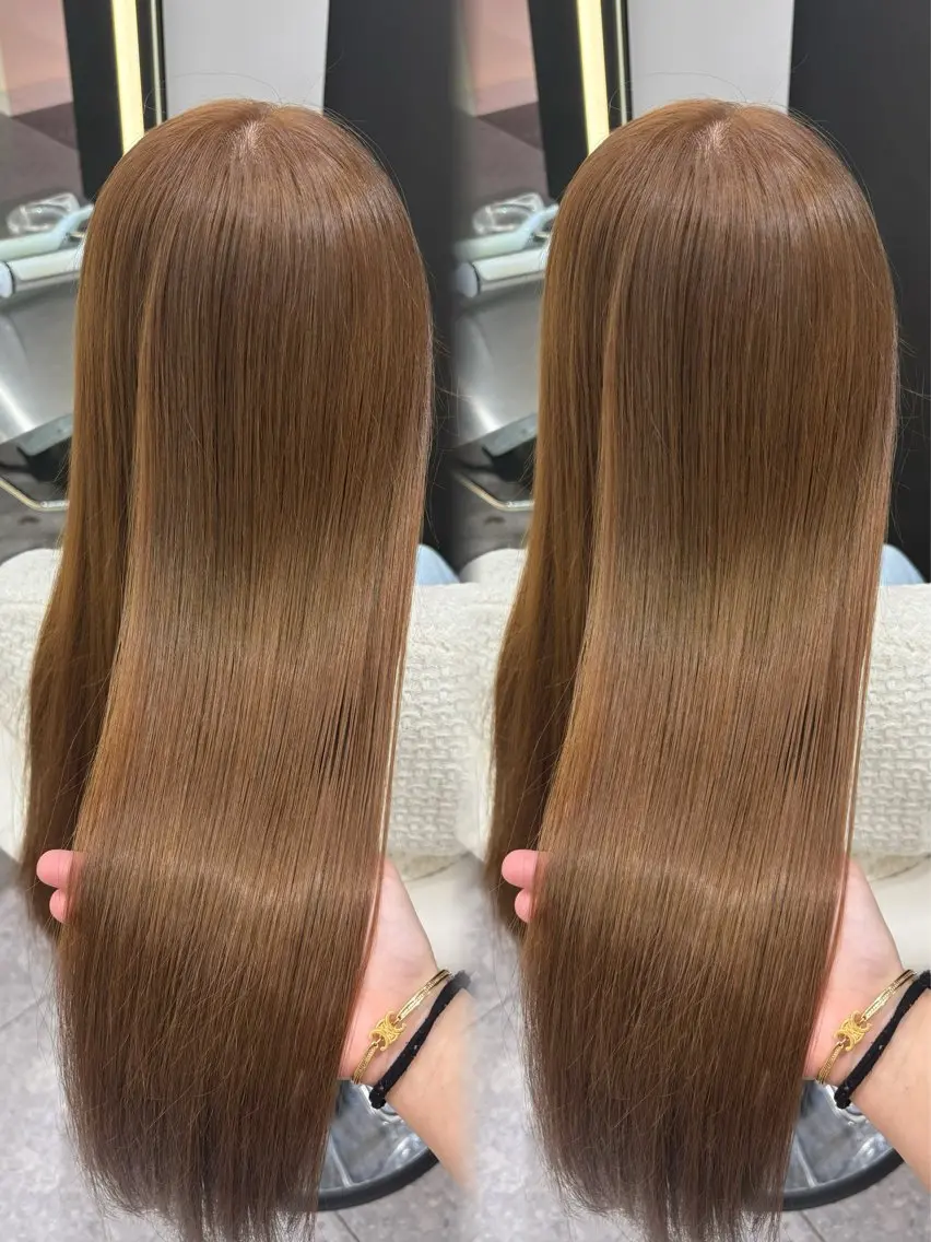 ロング カラー カット ヘアカラー トリートメント 新宿/韓国ヘア 中明度カラー/かやのヘアスタイル