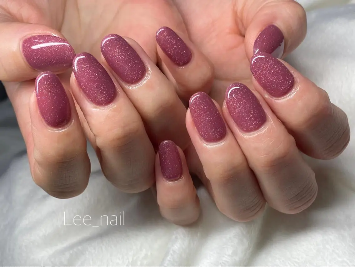 ネイル グラデーション ラメ(グリッター) ラメグラデーション ワンカラーネイル Lee_ nailのネイルデザイン