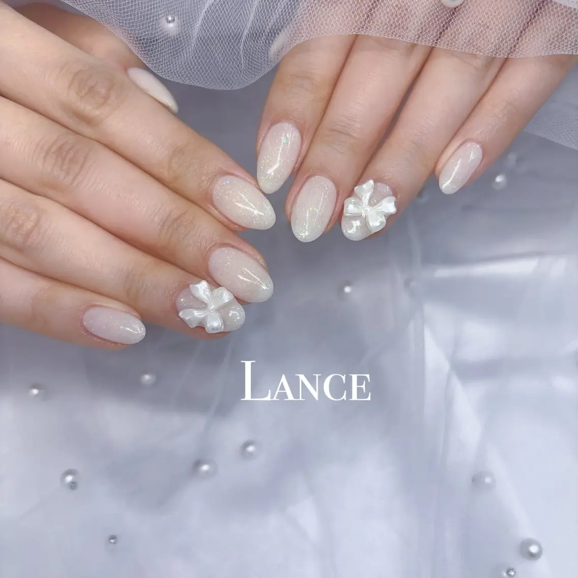 ネイル オーロラネイル フットネイル フレンチネイル ガラスフレンチ 氷ネイル・うるうるネイル ハンドネイル Lance nailのネイルデザイン