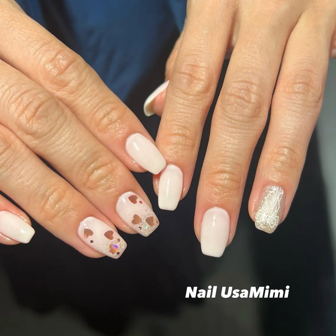 ネイル アートネイル ジェルネイル パラジェル ピンク ハンドネイル 本町ネイルNail UsaMimiのネイルデザイン