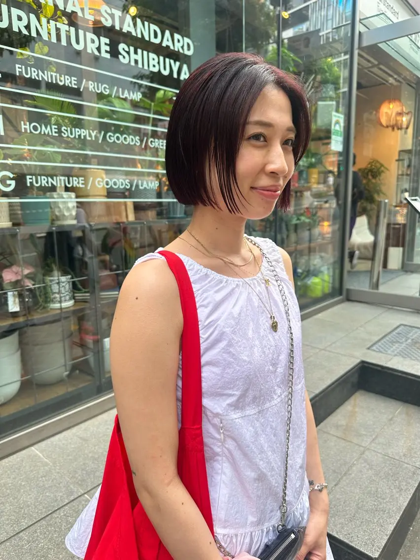 ミディアム カラー カット ヘアカラー トリートメント ヘアセット レイヤーカット 🪩yurikaのヘアスタイル