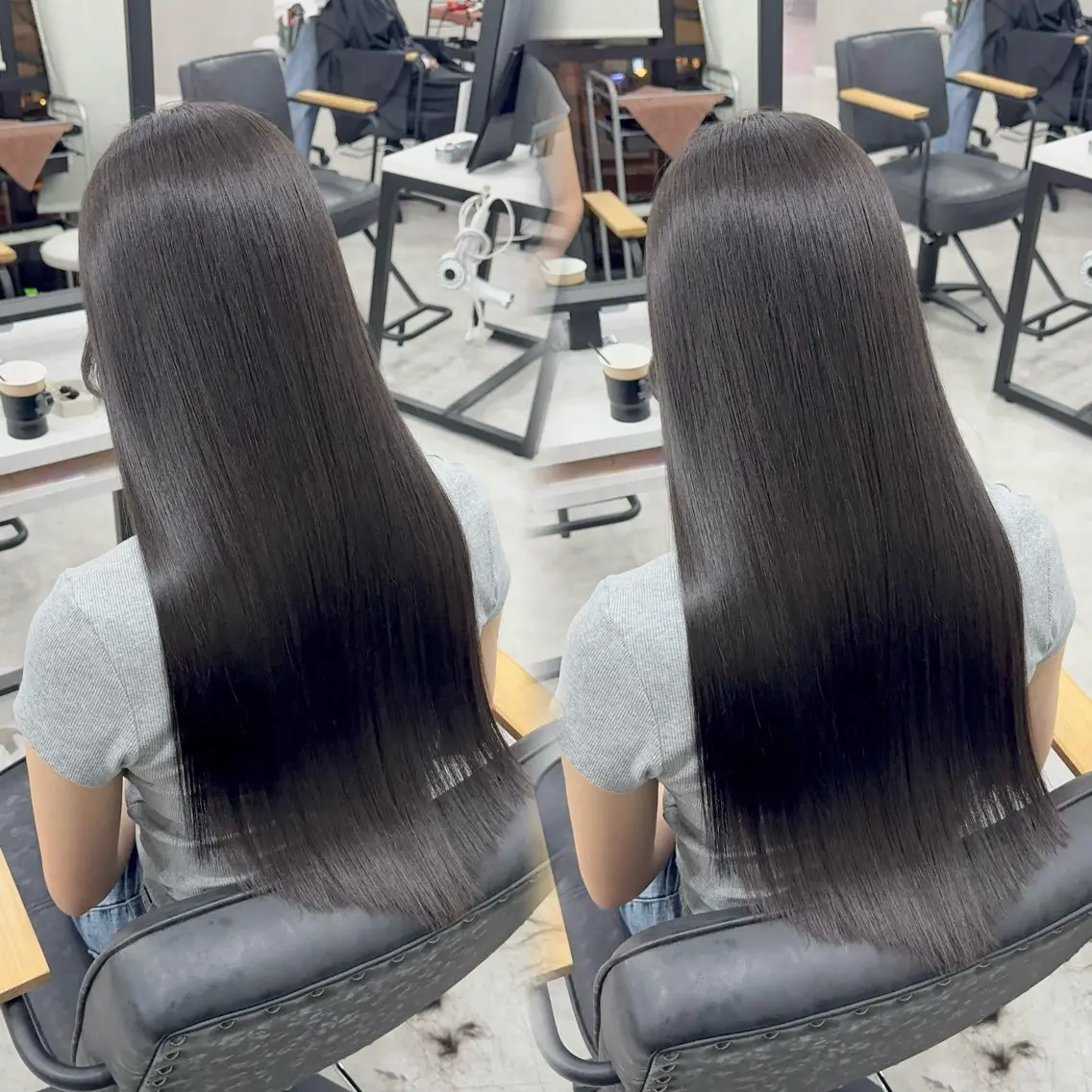 ロング カラー アッシュ アッシュブラウン ベージュカラー 黒髪 ブリーチ カット ヘアカラー トリートメント 赤み無し柔らかカラー 【梅田】madokaのヘアスタイル