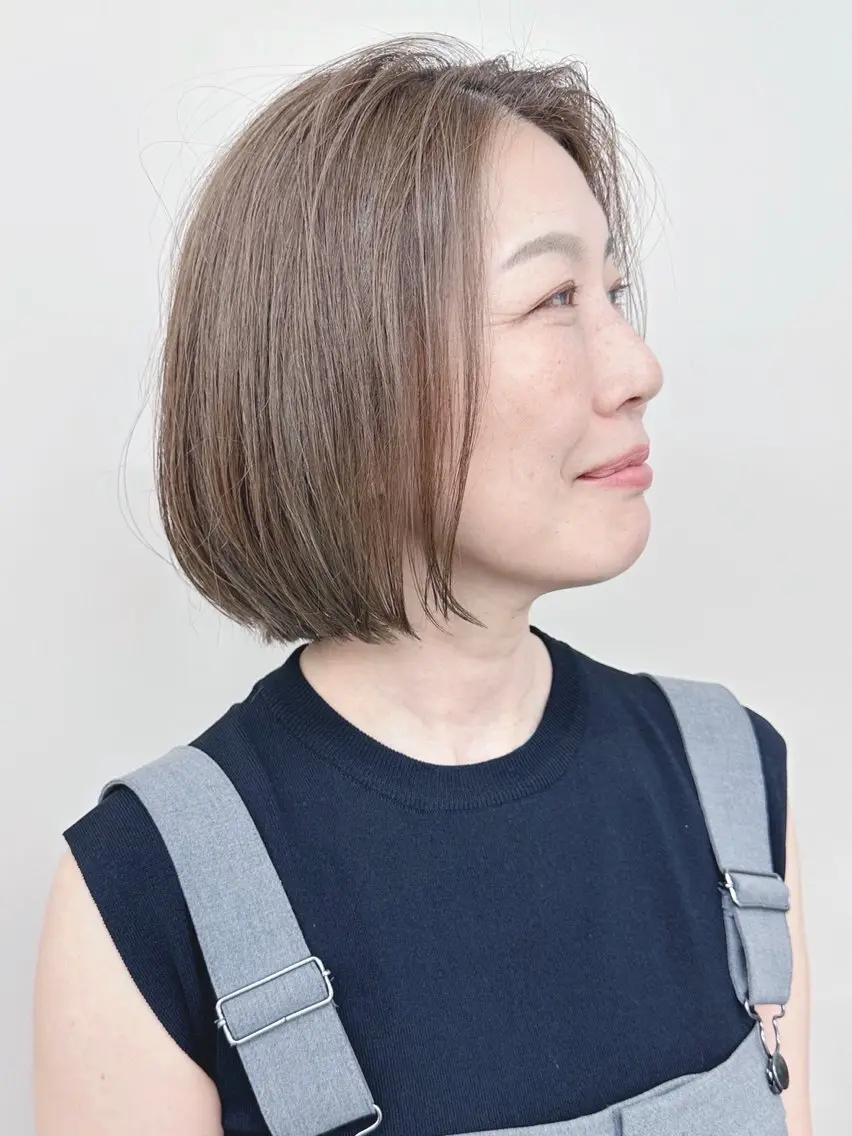 ショート カラー カット ヘアカラー トリートメント ボブ/ゆるふわ ボブパーマ/とういのヘアスタイル