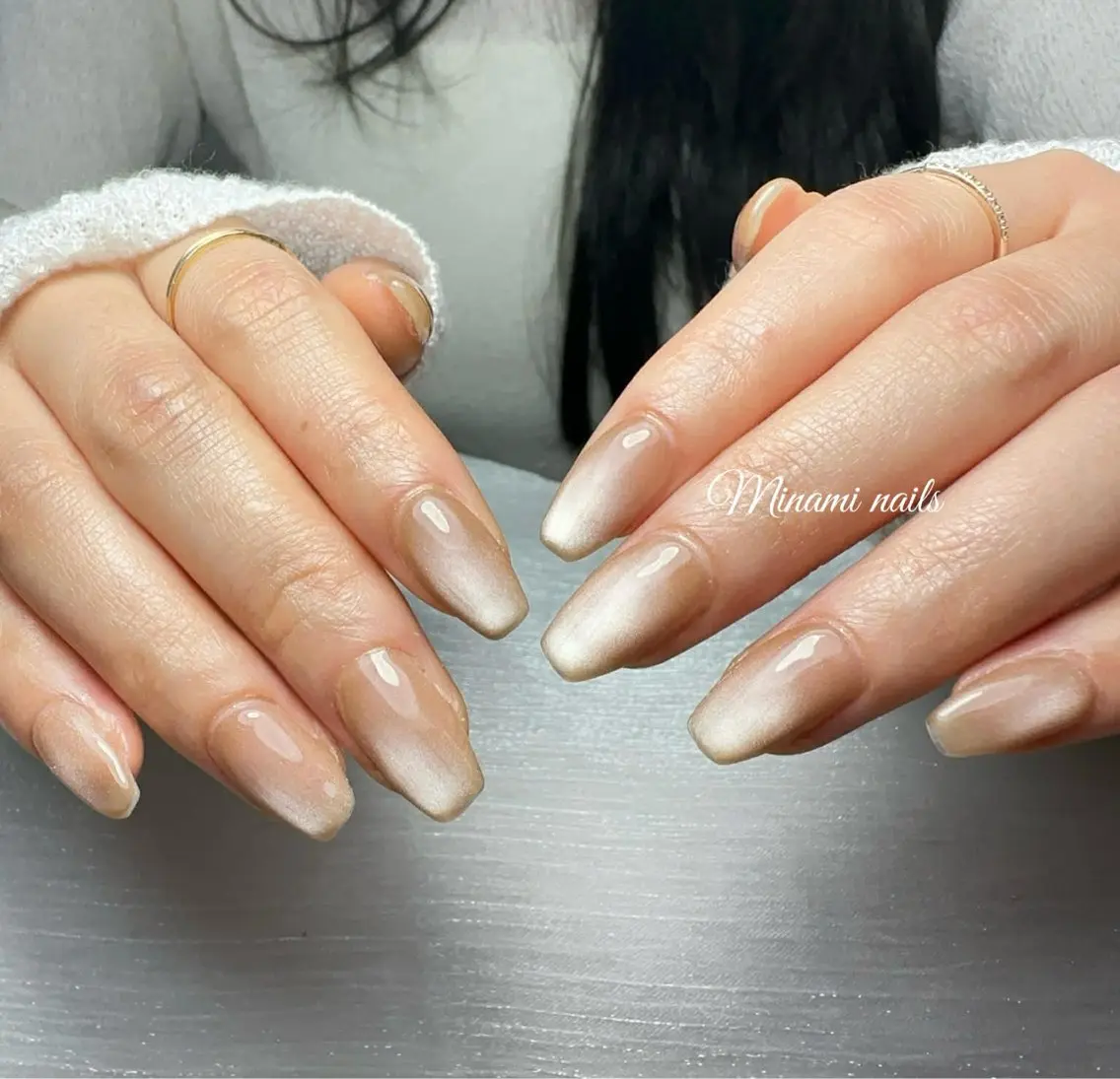 ネイル アートネイル オーロラネイル ガーリー キラキラネイル 韓国ネイル ハンドネイル Minami Nailsのネイルデザイン