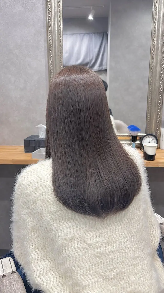 セミロング カラー グレージュ ヘアカラー 透明感カラー/ ブリーチ無し/RYOのヘアスタイル