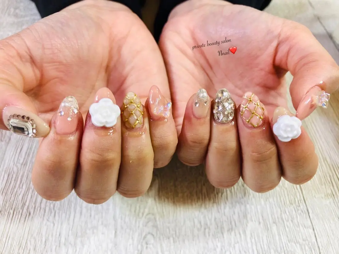 ネイル 春ネイル 🌿Nnail🌿 プライベートサロンのネイルデザイン