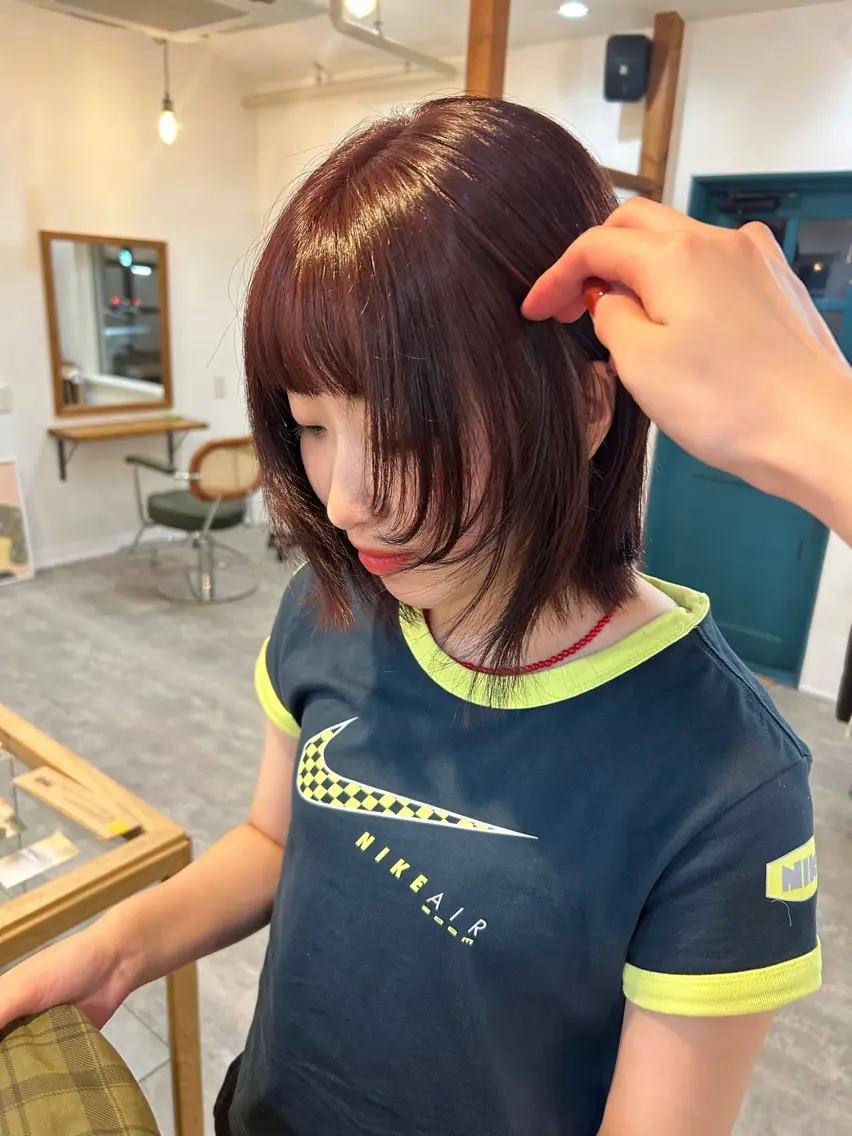 ミディアム カラー カット ヘアカラー トリートメント 田村 雪華のヘアスタイル
