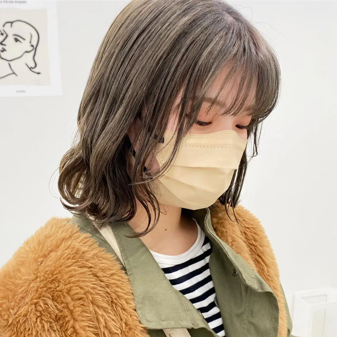 ミディアム カラー 工藤 璃乃 /ぱつっとボブのヘアスタイル
