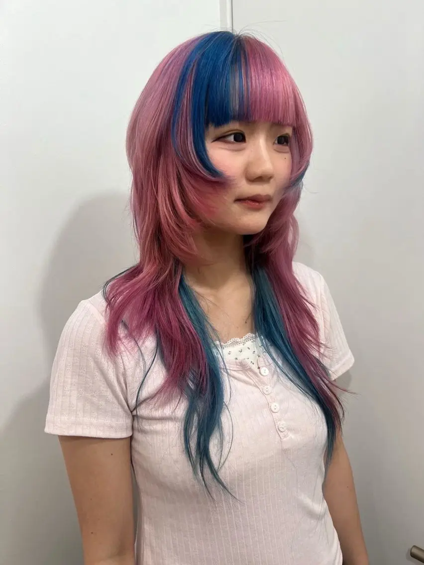 ロング ヘアカラー トリートメント 💥ウルフカット デザインあんな💥のヘアスタイル