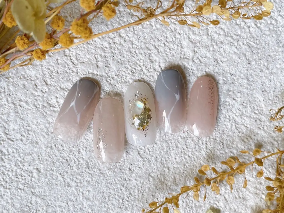 ネイル オーロラネイル フットネイル フレンチネイル ジェルネイル 韓国ネイル ハンドネイル kiki nail &brow二子玉川のネイルデザイン