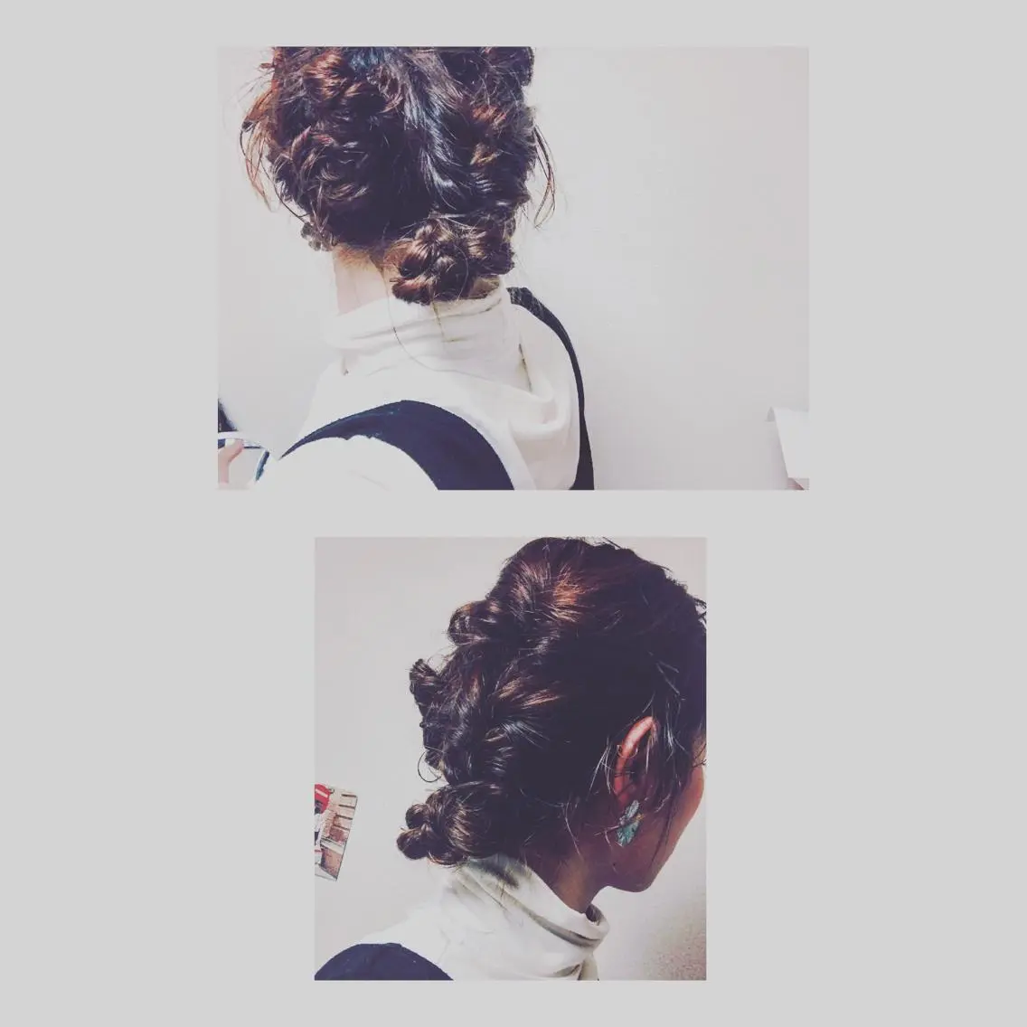 セミロング ヘアアレンジ くるくるパーマ aikoのヘアスタイル